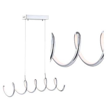 Ali 31" Dimmable Adjustable Integrated LED Metal Linear Pendant - JONATHAN Y